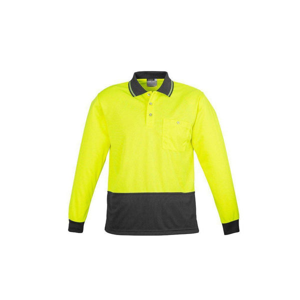 Syzmik Unisex Hi Vis Basic Spliced Polo - Long Sleeve - ZH232-Queensland Workwear Supplies